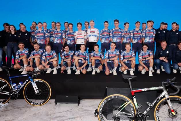 2025 Soudal Quick-Step Team Presentation CALP, SPAIN - JANUARY 09 : pictured during the 2025 team presentation of the Soudal Quick-Step pro cycling team on January 9, 2025 in Calp, SPAIN, 09 01 2025 Calp SPAIN  Copyright: xJanxDexMeuleneirx