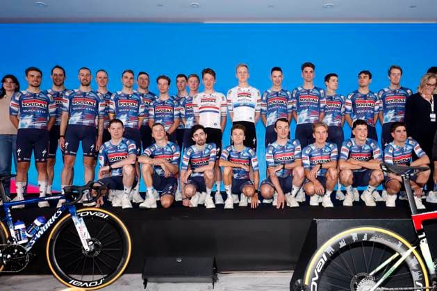 2025 Soudal Quick-Step Team Presentation CALP, SPAIN - JANUARY 09 : team pictured during the 2025 team presentation of the Soudal Quick-Step pro cycling team on January 9, 2025 in Calp, SPAIN, 09 01 2025 Calp SPAIN  Copyright: xJanxDexMeuleneirx