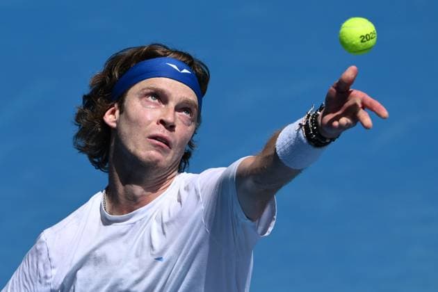 TENNIS AUSTRALIAN OPEN, Andrey Rublev of Russia during a practice session ahead of the Australian Open at Melbourne Park in Melbourne, Friday, January 10, 2025. ( NO ARCHIVING, EDITORIAL USE ONLY, NO USE IN BOOKS WITHOUT CONSENT Melbourne Victoria Australia  Copyright: xJOELxCARRETTx 20250110138685655750