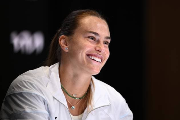 TENNIS AUSTRALIAN OPEN, Aryna Sabalenka of Belarus during a press conference, PK, Pressekonferenz ahead of the Australian Open at Melbourne Park in Melbourne, Friday, January 10, 2025. ( NO ARCHIVING, EDITORIAL USE ONLY, NO USE IN BOOKS WITHOUT CONSENT Melbourne Victoria Australia  Copyright: xJOELxCARRETTx 20250110148698867253