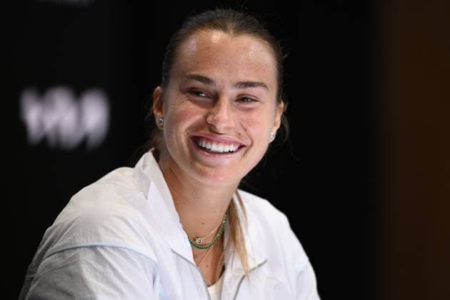 Sport Bilder des Tages TENNIS AUSTRALIAN OPEN, Aryna Sabalenka of Belarus during a press conference, PK, Pressekonferenz ahead of the Australian Open at Melbourne Park in Melbourne, Friday, January 10, 2025. ( NO ARCHIVING, EDITORIAL USE ONLY, NO USE IN BOOKS WITHOUT CONSENT Melbourne Victoria Australia  Copyright: xJOELxCARRETTx 20250110198508065490