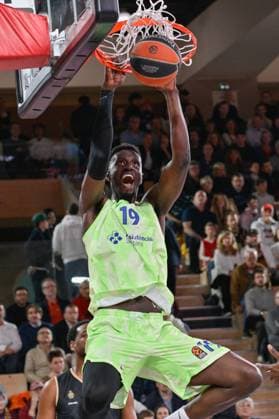 Sport Themen der Woche KW02 Sport Bilder des Tages Basketball - AS Monaco v FC Barcelona, Barca Barcelona player 19 Youssoupha Fall is seen in action during the Turkish Airlines Basketball Euroleague match between AS Monaco and FC Barcelona Basket in salle Gaston Medecin in Monaco on January 9, 2025. Photo by Laurent Coust ABACAPRESS.COM MONACO France  Copyright: xCoustxLaurent ABACAx