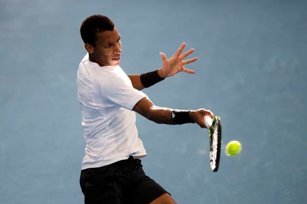 TENNIS ADELAIDE INTERNATIONAL, Felix Auger-Aliassime of Canada in a match against Tommy Paul of the USA during the Adelaide International at Memorial Drive Tennis Club in Adelaide, Friday, January 10, 2025. ( NO ARCHIVING, EDITORIAL USE ONLY, NO USE IN BOOKS WITHOUT CONSENT ADELAIDE SOUTH AUSTRALIA AUSTRALIA  Copyright: xMATTxTURNERx 20250110193902847063