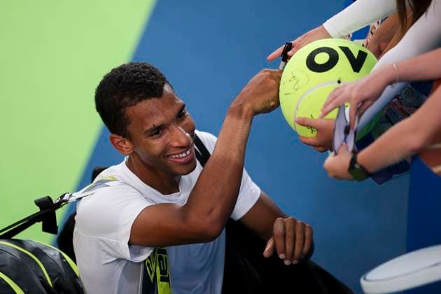 TENNIS ADELAIDE INTERNATIONAL, Felix Auger-Aliassime of Canada after victory in his match against Tommy Paul of the USA during the Adelaide International at Memorial Drive Tennis Club in Adelaide, Friday, January 10, 2025. ( NO ARCHIVING, EDITORIAL USE ONLY, NO USE IN BOOKS WITHOUT CONSENT ADELAIDE SOUTH AUSTRALIA AUSTRALIA  Copyright: xMATTxTURNERx 20250110119111430142