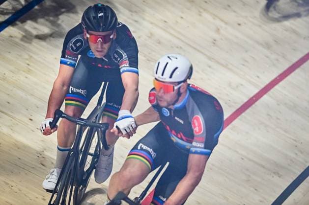 Theo Reinhardt, Roger Kluge Sixdays Bremen 2025 Theo Reinhardt, Roger Kluge 1. Tag Sixdays Bremen 2025. Bremer Sechstagerennen. 10. Januar 2025