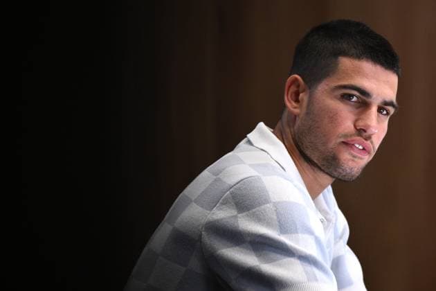 TENNIS AUSTRALIAN OPEN PRACTICE, Carlos Alcaraz of Spain during a press conference, PK, Pressekonferenz ahead of the Australian Open at Melbourne Park in Melbourne, Saturday, January 11, 2025. ( NO ARCHIVING, EDITORIAL USE ONLY, NO USE IN BOOKS WITHOUT CONSENT Melbourne Victoria Australia  Copyright: xJOELxCARRETTx 20250111159367081597