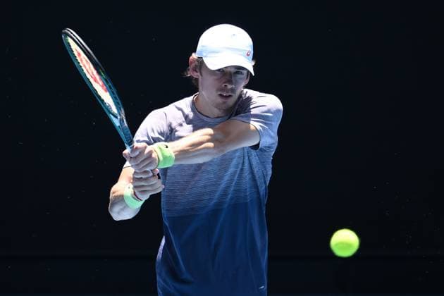 TENNIS AUSTRALIAN OPEN PRACTICE, Alex de Minaur of Australia during a practice session ahead of the Australian Open at Melbourne Park in Melbourne, Saturday, January 11, 2025. ( NO ARCHIVING, EDITORIAL USE ONLY, NO USE IN BOOKS WITHOUT CONSENT Melbourne Victoria Australia  Copyright: xJOELxCARRETTx 20250111120314243813