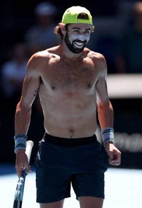 Jordan Thompson of Australia practices shirtless Australian Open, Saturday Previews, Tennis, Melbourne Park, Melbourne, Australia - 11 Jan 2025  Copyright: xEllaxLing Shutterstockx 15095107am