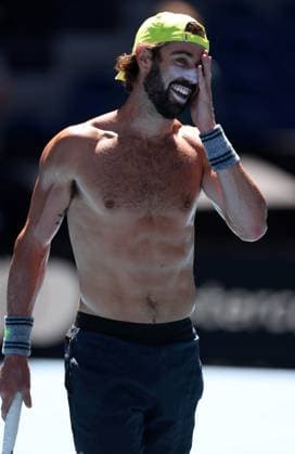 Jordan Thompson of Australia practices shirtless Australian Open, Saturday Previews, Tennis, Melbourne Park, Melbourne, Australia - 11 Jan 2025  Copyright: xEllaxLing Shutterstockx 15095107ak