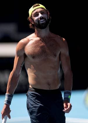 Jordan Thompson of Australia practices shirtless Australian Open, Saturday Previews, Tennis, Melbourne Park, Melbourne, Australia - 11 Jan 2025  Copyright: xEllaxLing Shutterstockx 15095107ag