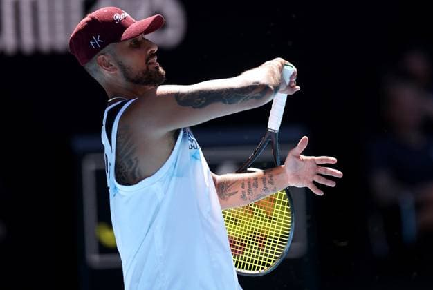 Nick Kyrgios of Australia in action Australian Open, Saturday Previews, Tennis, Melbourne Park, Melbourne, Australia - 11 Jan 2025  Copyright: xEllaxLing Shutterstockx 15095107bh