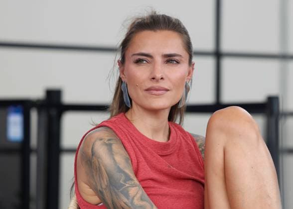 Alexander Zverev Freundin Sophia Thomalla schaut beim Training zu, Australian Open 2024, Melbourne Park, Melbourne, Victoria, Australia. Copyright: xJuergenxHasenkopfx