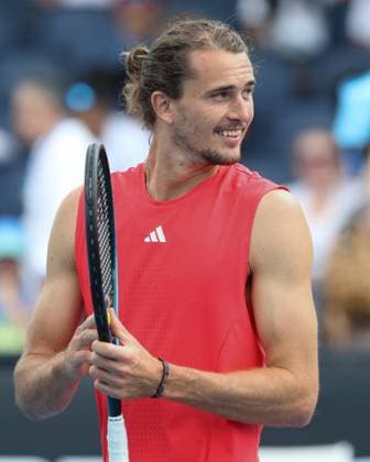 Alexander Zverev (GER) und Team beim Training, Australian Open 2024, Melbourne Park, Melbourne, Victoria, Australia. Copyright: xJuergenxHasenkopfx
