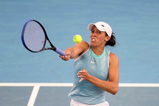 TENNIS ADELAIDE INTERNATIONAL, Madison Keys of the USA in the Women?s Final match against Jessica Pegula of the USA during the Adelaide International at Memorial Drive Tennis Club in Adelaide, Saturday, January 11, 2025. ( NO ARCHIVING, EDITORIAL USE ONLY, NO USE IN BOOKS WITHOUT CONSENT ADELAIDE SOUTH AUSTRALIA AUSTRALIA  Copyright: xMATTxTURNERx 20250111122825291416