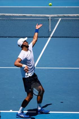 January 11, 2025: MELBOURNE, AUSTRALIA - JANUARY 11: Novak Djokovic of Serbia during practice ahead of the 2025 Australian Open at Melbourne Park on January 11, 2025 in Melbourne, Australia. - ZUMAp121 20250111_zsp_p121_013 Copyright: xChrisxPutnamx