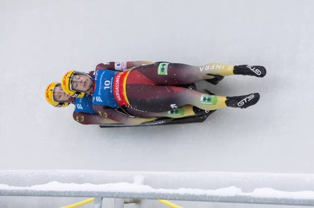 Bilder des Jahres 2025, Sport 01 Januar Sport Themen der Woche KW02 photographer: FIL Michael Kristen 11.01.2025 5. FIL Eberspächer Luge World Cup, SachsenEnergie Ice Track Altenberg, Sachsen (GER), WC Germany, Women™s Doubles, picture: Jessica Degenhardt, Cheyenne Rosenthal (GER) *** photographer FIL Michael Kristen 11 01 2025 5 FIL Eberspächer Luge World Cup, SachsenEnergie Ice Track Altenberg, Sachsen GER , WC Germany, Women™s Doubles, picture Jessica Degenhardt, Cheyenne Rosenthal GER