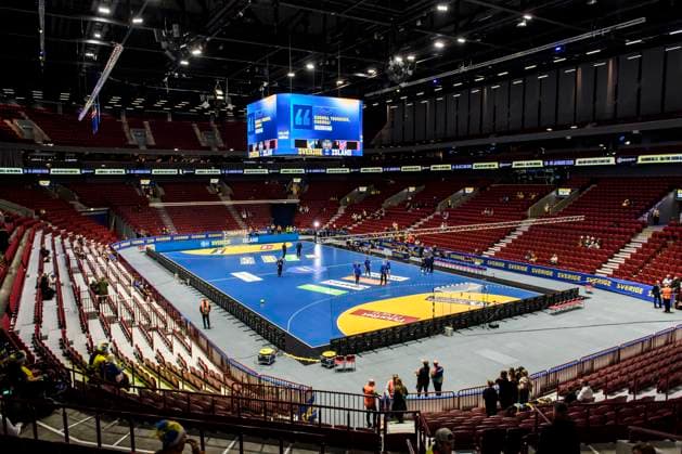 250111 Interior view of Malmö Arena ahead of the International Friendly, Länderspiel, Nationalmannschaft handball match between Sweden and Iceland on January 11, 2025 in Malmö. Photo: Christoffer Borg Mattisson BILDBYRAN COP 261 CB0407 handball handboll handball international friendly sverige sweden island iceland bbeng genre Copyright: CHRISTOFFERxBORGxMATTISSON BB250111CB008