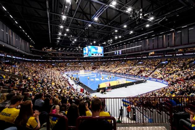250111 General view of Malmö Arena during the International Friendly, Länderspiel, Nationalmannschaft handball match between Sweden and Iceland on January 11, 2025 in Malmö. Photo: Christoffer Borg Mattisson BILDBYRAN COP 261 CB0407 handball handboll handball international friendly sverige sweden island iceland bbeng genre Copyright: CHRISTOFFERxBORGxMATTISSON BB250111CB088