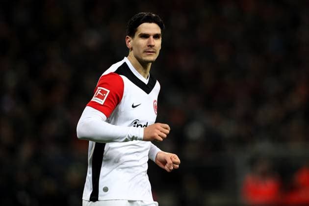 11.01.2025, xtgx, Fussball 1.Bundesliga, FC St.Pauli - Eintracht Frankfurt emspor, v.l. Igor Matanovic (Eintracht Frankfurt) (DFL DFB REGULATIONS PROHIBIT ANY USE OF PHOTOGRAPHS as IMAGE SEQUENCES and or QUASI-VIDEO) Hamburg