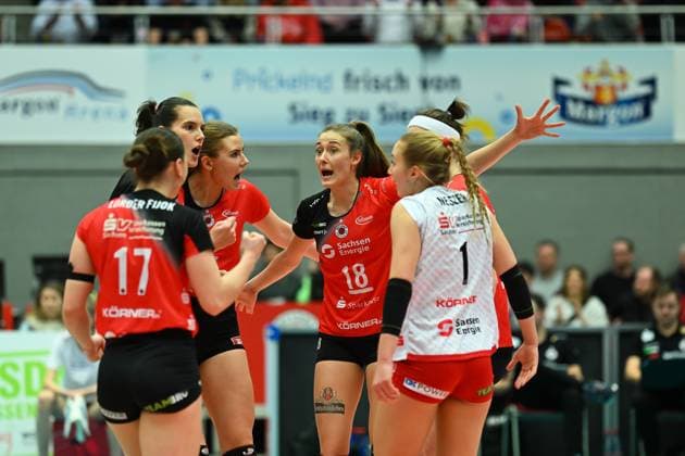 Sarah Straube (Dresdner SC, 18) Dresdner SC vs. Allianz MTV Stuttgart, 1. Volleyball Bundesliga Frauen, Spielzeit 2024 2025, 11.01.2025 Dresdner SC vs. Allianz MTV Stuttgart, 1. Volleyball Bundesliga Frauen, Spielzeit 2024 2025, 11.01.2025 Dresden Copyright: xEibner-Pressefoto PatrickxHoepnex EP_PHR