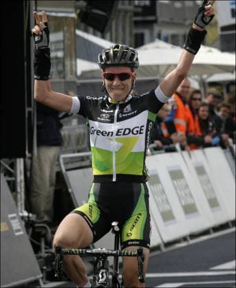 CYCLING : Tour of Flanders 2012 women Oudenaarde - Belgium - wielrennen - cycling - radsport - cyclisme - Judith Arndt (GreenEdge) pictured during Tour of Flanders - Ronde van Vlaanderen 2012 - worldcup cycling race - Coupe du Monde wereldbeker - worldtour - women - vrouwen - ladies - frauen - femmes Oudenaarde Belgium  Copyright: xx VLAANDEREN-02057.jpg