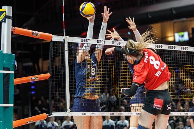 11.01.25, Berlin, Volleyball: 2.Bundesliga, Frauen, 12.Spieltag, BBSC Berlin - VFL Oythe in der Max-Schmelling-Halle. BBSC Berlin - VFL Oythe