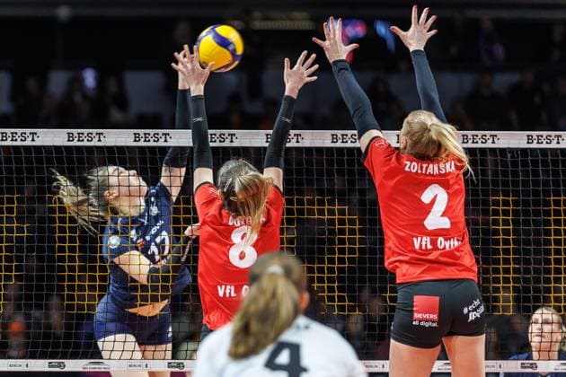 11.01.25, Berlin, Volleyball: 2.Bundesliga, Frauen, 12.Spieltag, BBSC Berlin - VFL Oythe in der Max-Schmelling-Halle. BBSC Berlin - VFL Oythe