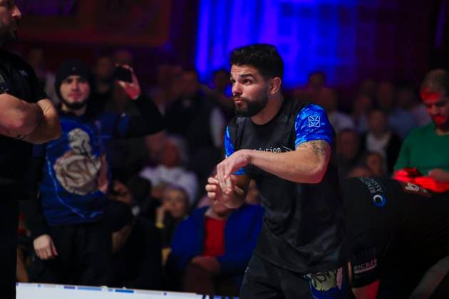 Halbfinale Ringer Bundesliga - ASV Schorndorf vs. SV Wacker Burghausen Luis Alberto Orta Sanchez (ASV Schorndorf ) während des Halbfinal-Kampfes der Deutschen Mannschaftsmeisterschaft zwischen dem ASV Schorndorf und dem SV Wacker Burghausen in der Birtat Ringer-Bundesliga am 01.01.2025 in Schorndorf, Deutschland.