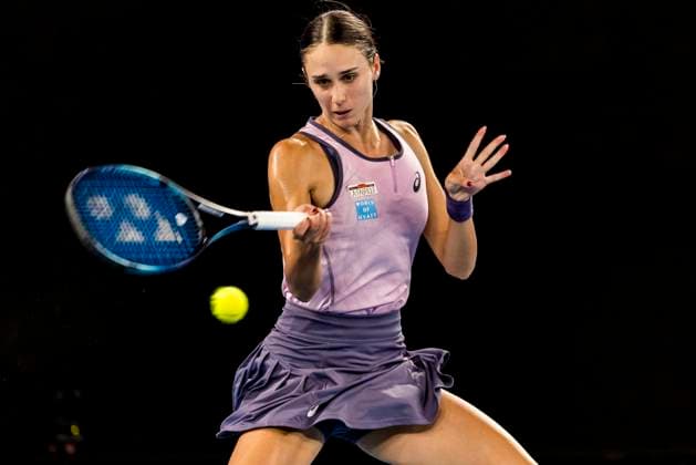 MELBOURNE, VIC - JANUARY 12: Anca Todoni of Romania in action during Round 1 of the 2025 Australian Open on January 12 2025, at Melbourne Park in Melbourne, Australia. (Photo by Jason Heidrich Icon Sportswire) TENNIS: JAN 12 Australian Open EDITORIAL USE ONLY Icon250112075
