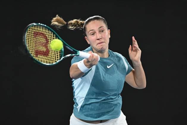 TENNIS AUSTRALIAN OPEN, Diane Parry of France returns during her round 1 match against Donna Vekic of Croatia during the 2025 Australian Open at Melbourne Park in Melbourne, Sunday, January 12, 2025. ( NO ARCHIVING, EDITORIAL USE ONLY, NO USE IN BOOKS WITHOUT CONSENT MELBOURNE VICTORIA AUSTRALIA  Copyright: xJAMESxROSSx 20250112181277954213