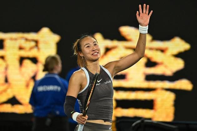 Australian Open First Round - Melbourne Qinwen Zheng (CHI) during her first round at the 2025 Australian Open at Melbourne Park in Melbourne, Australia, on January 12, 2025. Photo by Corinne Dubreuil ABACAPRESS.COM Melbourne Australia  Copyright: xDubreuilxCorinne ABACAx