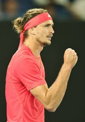 Alexander Zverev, GER, during first round of 2025 Australian Open in Melbourne, 12 01 2025; -