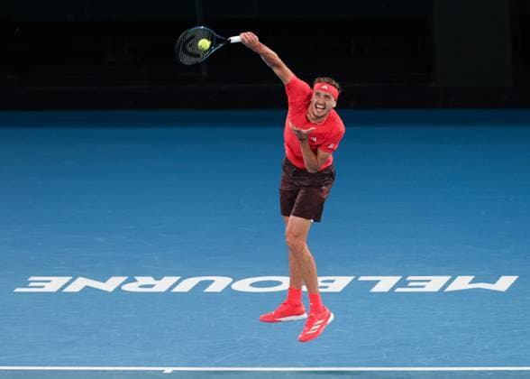 Alexander Zverev, Australian Open 2024, Melbourne Park, Melbourne, Victoria, Australia. Copyright: xJuergenxHasenkopfx