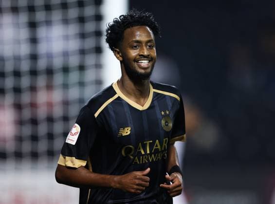 AL SADD SC v AL SHAMAL SC -OOREDOO STARS LEAGUE QATAR Yusuf Abdurisag Yusuf of Al Sadd SC celebrates after scoring during the Ooredoo Qatar Stars League match between Al Sadd SC and Al Shamal at Jassim Bin Hamad Stadium in Doha, Qatar, on January 12, 2025. DOHA Qatar Copyright: xNOUSHADx