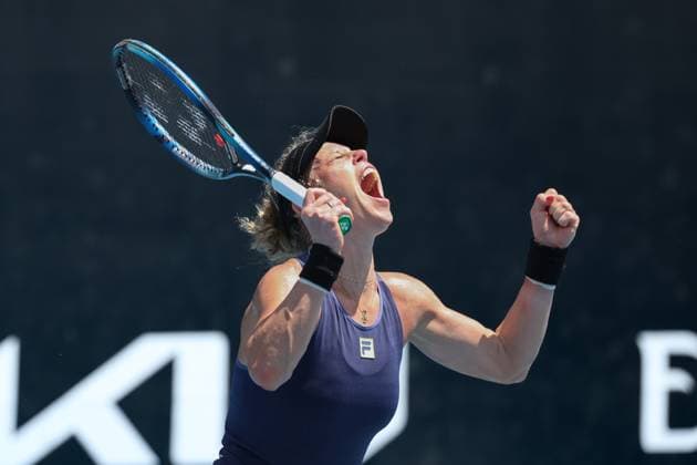 Laura Siegemund jubelt nach dem Sieg,Jubel, Freude, Emotion,Australian Open 2024, Melbourne Park, Melbourne, Victoria, Australia. Copyright: xJuergenxHasenkopfx