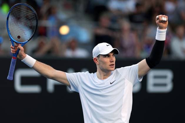Jack Draper celebrates victory in his first round match Australian Open, Day Two, Tennis, Melbourne Park, Melbourne, Australia - 13 Jan 2025  Copyright: xRachelxBach Shutterstockx 15098220bl