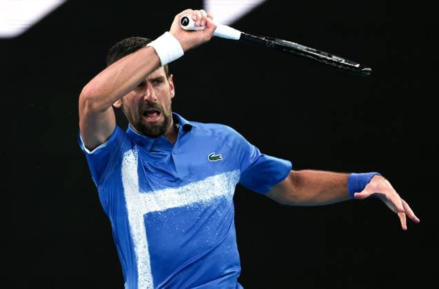 Novak Djokovic during his first round match Australian Open, Day Two, Tennis, Melbourne Park, Melbourne, Australia - 13 Jan 2025  Copyright: xEllaxLing Shutterstockx 15098219e