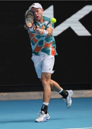 Dominik Koepfer, Australian Open 2024, Melbourne Park, Melbourne, Victoria, Australia. Copyright: xJuergenxHasenkopfx