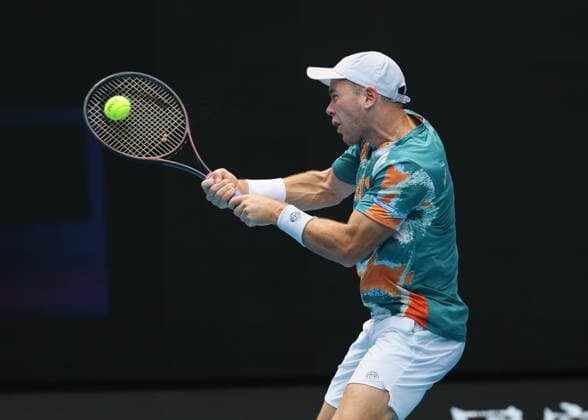 Dominik Koepfer, Australian Open 2024, Melbourne Park, Melbourne, Victoria, Australia. Copyright: xJuergenxHasenkopfx