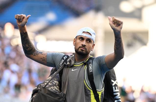 TENNIS AUSTRALIAN OPEN, Nick Kyrgios of Australia arrives to court for his round 1 match against Jacob Fearnley of Great Britain during the 2025 Australian Open at Melbourne Park in Melbourne, Monday, January 13, 2025. ( NO ARCHIVING, EDITORIAL USE ONLY, NO USE IN BOOKS WITHOUT CONSENT MELBOURNE VICTORIA AUSTRALIA  Copyright: xJAMESxROSSx 20250113141076068398