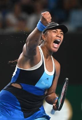 TENNIS AUSTRALIAN OPEN, Destanee Aiava of Australia celebrates after winning the 2nd set during her round 1 match against Greet Minnen of Belgium during the 2025 Australian Open at Melbourne Park in Melbourne, Monday, January 13, 2025. ( NO ARCHIVING, EDITORIAL USE ONLY, NO USE IN BOOKS WITHOUT CONSENT MELBOURNE VICTORIA AUSTRALIA  Copyright: xLUKASxCOCHx 20250113124040937106