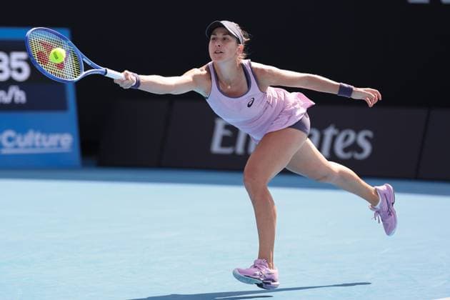 Belinda Bencic (SUI), Australian Open 2024, Melbourne Park, Melbourne, Victoria, Australia. Copyright: xJuergenxHasenkopfx