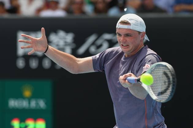 Dominic Stricker (SUI), Australian Open 2024, Melbourne Park, Melbourne, Victoria, Australia. Copyright: xJuergenxHasenkopfx