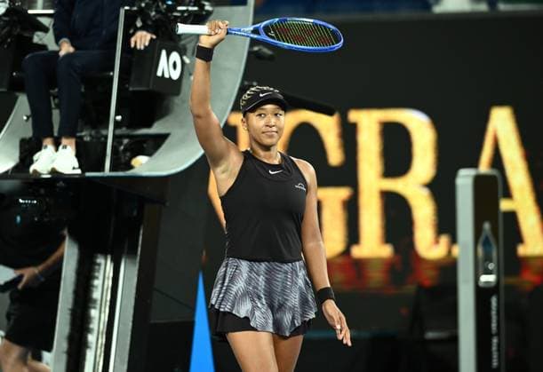 TENNIS AUSTRALIAN OPEN, Naomi Osaka of Japan celebrate following her round 1 win over Caroline Garcia of France during the 2025 Australian Open at Melbourne Park in Melbourne, Monday, January 13, 2025. ( NO ARCHIVING, EDITORIAL USE ONLY, NO USE IN BOOKS WITHOUT CONSENT MELBOURNE VICTORIA AUSTRALIA  Copyright: xJOELxCARRETTx 20250114189685124630