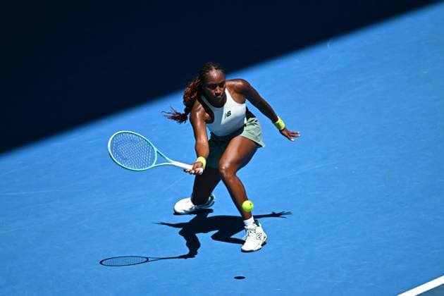 Australian Open Women s First Round - Melbourne Coco Gauff (USA) during her first round match at the 2025 Australian Open at Melbourne Park in Melbourne, Australia, on January 13, 2025. Photo by Corinne Dubreuil ABACAPRESS.COM Melbourne Australia  Copyright: xDubreuilxCorinne ABACAx