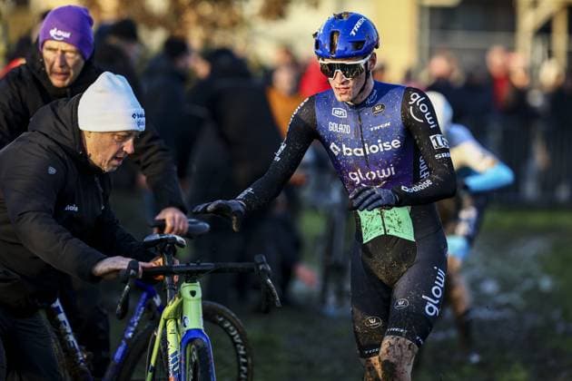 Belgian Ward Huybs pictured in action during the men s elite race of the Cyclocross Otegem cycling event, Monday 13 January 2025 in Otegem, the day after the Belgian national cyclocross championships. DAVIDxPINTENS  x110340599x