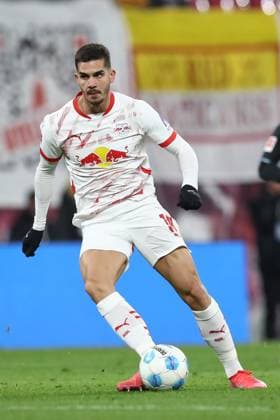 12.01.2025, xtgx, Fussball 1. Bundesliga, RB Leipzig - SV Werder Bremen emspor, v.l. Andre Silva (Leipzig, 19) Freisteller, Einzelbild, Ganzkoerper, single frame (DFL DFB REGULATIONS PROHIBIT ANY USE OF PHOTOGRAPHS as IMAGE SEQUENCES and or QUASI-VIDEO) Leipzig