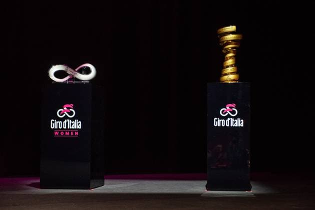 trophy during the Giro d& x2019;Italia and Giro d& x2019;Italia Women 2025 Presentation - Auditorium Parco della Musica Ennio Morricone in Rome, Italy - Monday , January 13, 2025. - Cycling  Copyright: xValentinaxStefanelli LaPressex
