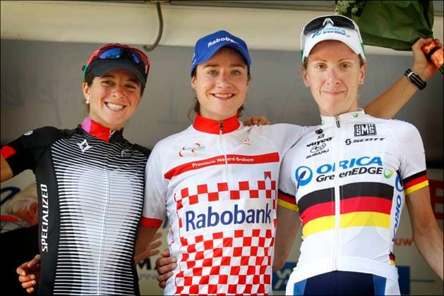 Brainwash Ladies Tour stage- 6 Berg en Terblijt - Netherlands - wielrennen - cycling - radsport - cyclisme - Evelyn Stevens - Marianne Vos (Rabobank) - Judith Arndt pictured during the Brainwash Ladies Tour stage- 6 - women s race - Photo News Berg en Terblijt Netherlands  Copyright: xx 10382807-003