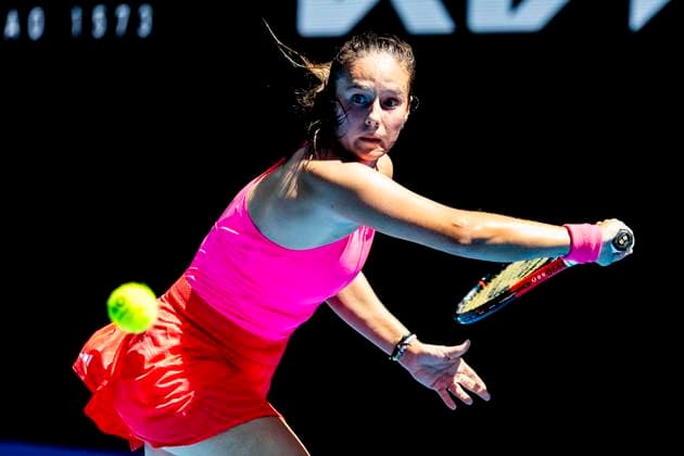 MELBOURNE, VIC - JANUARY 14: Daria Kasatkina of Russia in action during Round 1 of the 2025 Australian Open on January 14 2025, at Melbourne Park in Melbourne, Australia. (Photo by Jason Heidrich Icon Sportswire) TENNIS: JAN 14 Australian Open EDITORIAL USE ONLY Icon250114050